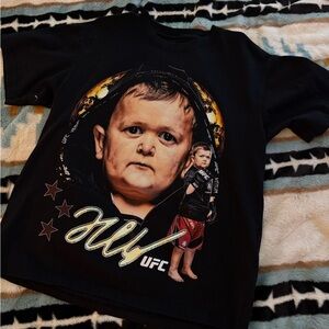 UFC Black Graphic Tee with Gold and Red Accents